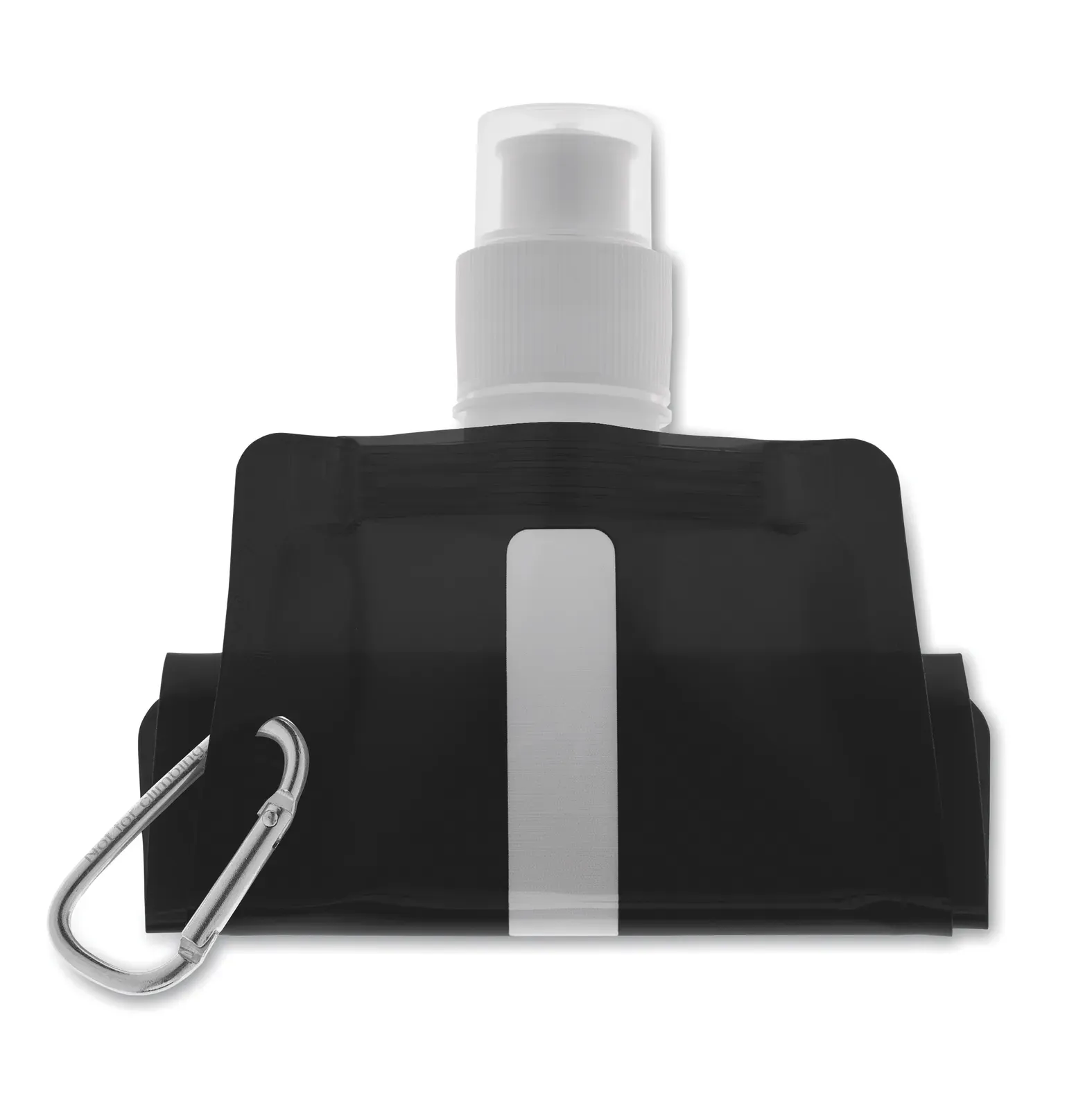 Gates – Foldable Water Bottle in PET which is BPA Free with Aluminium Carabiner — Black
