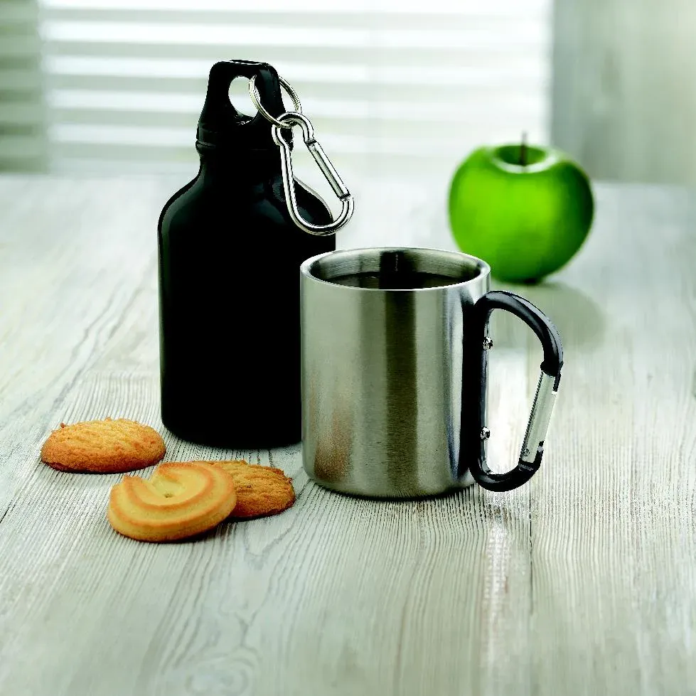 Trumbo – Metal Mug & Carabiner Handle — Black