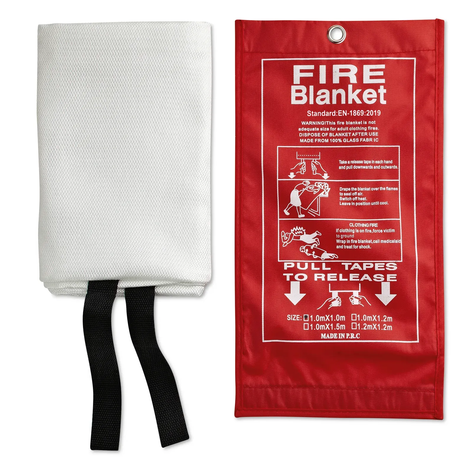 Blake – Fire Blanket Made of Glass Fibre Presented in a PVC Pouch — Red