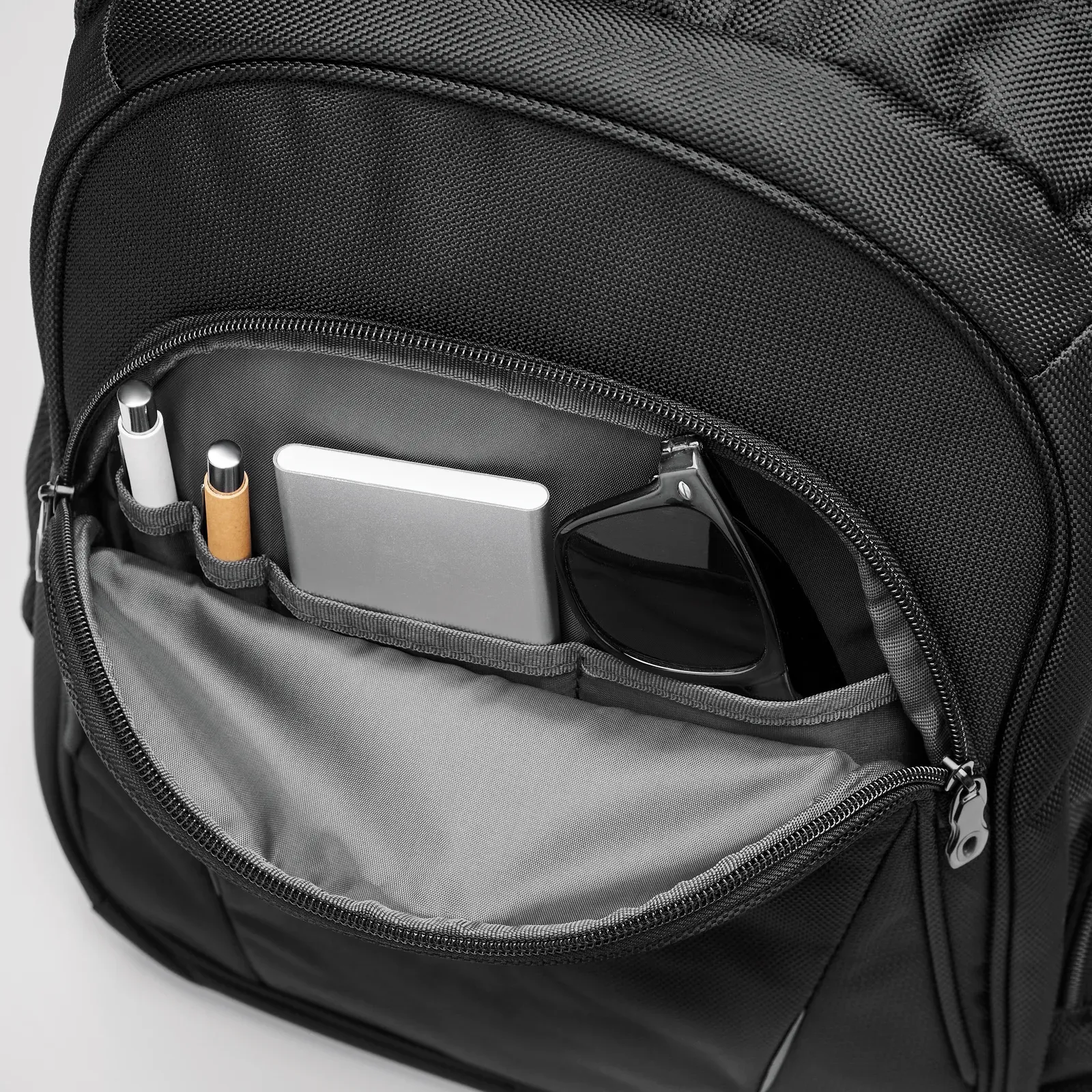 Polyester Laptop Backpack Macau with 15 Inch Fit 33X14.5X46 cm — Black