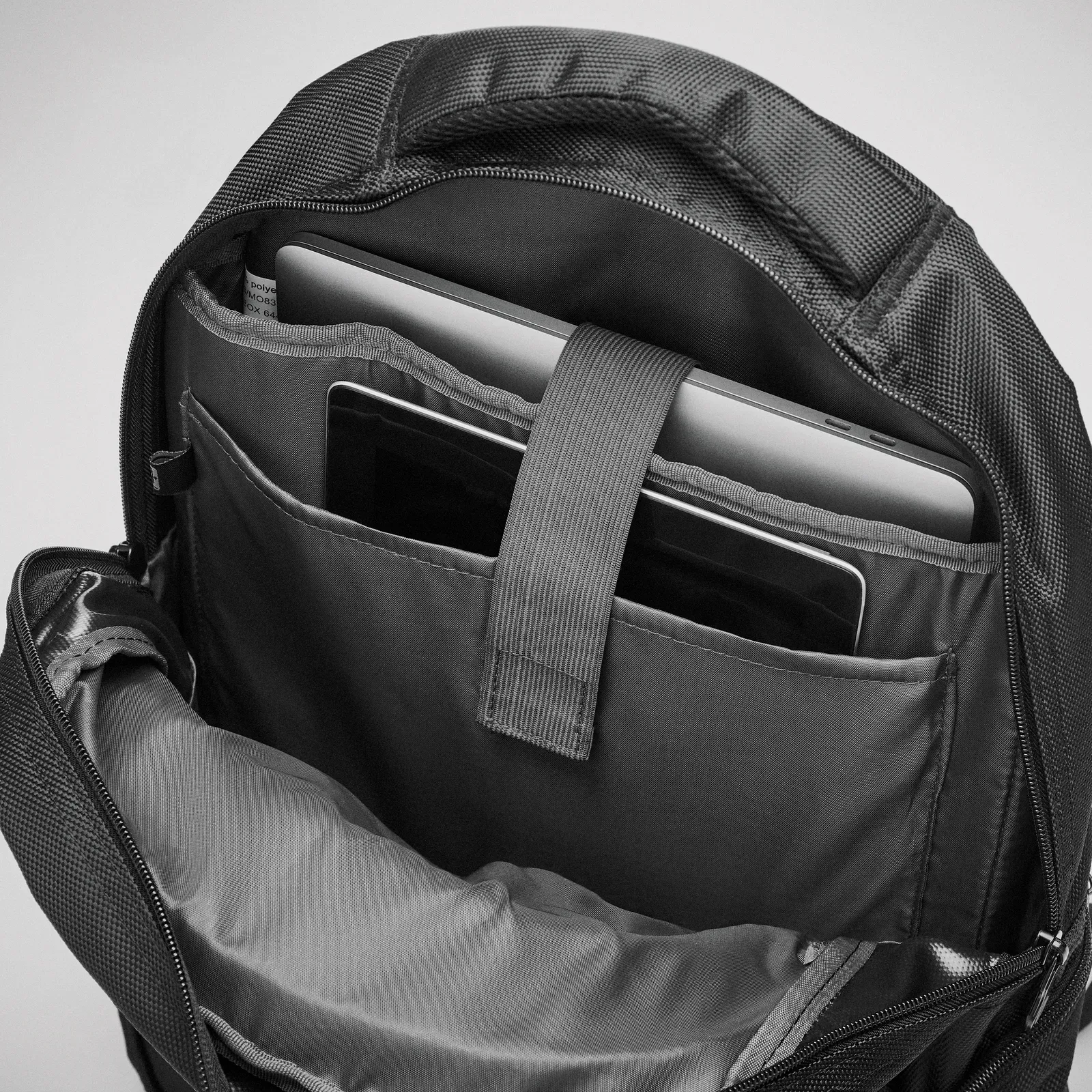 Polyester Laptop Backpack Macau with 15 Inch Fit 33X14.5X46 cm — Black