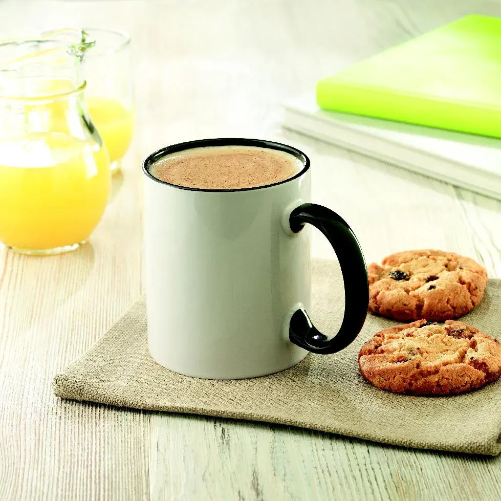 Sublimcoly – Ceramic Mug with Special Coating for Sublimation with Coloured Handle and Inside; Individual Packing in White — Black