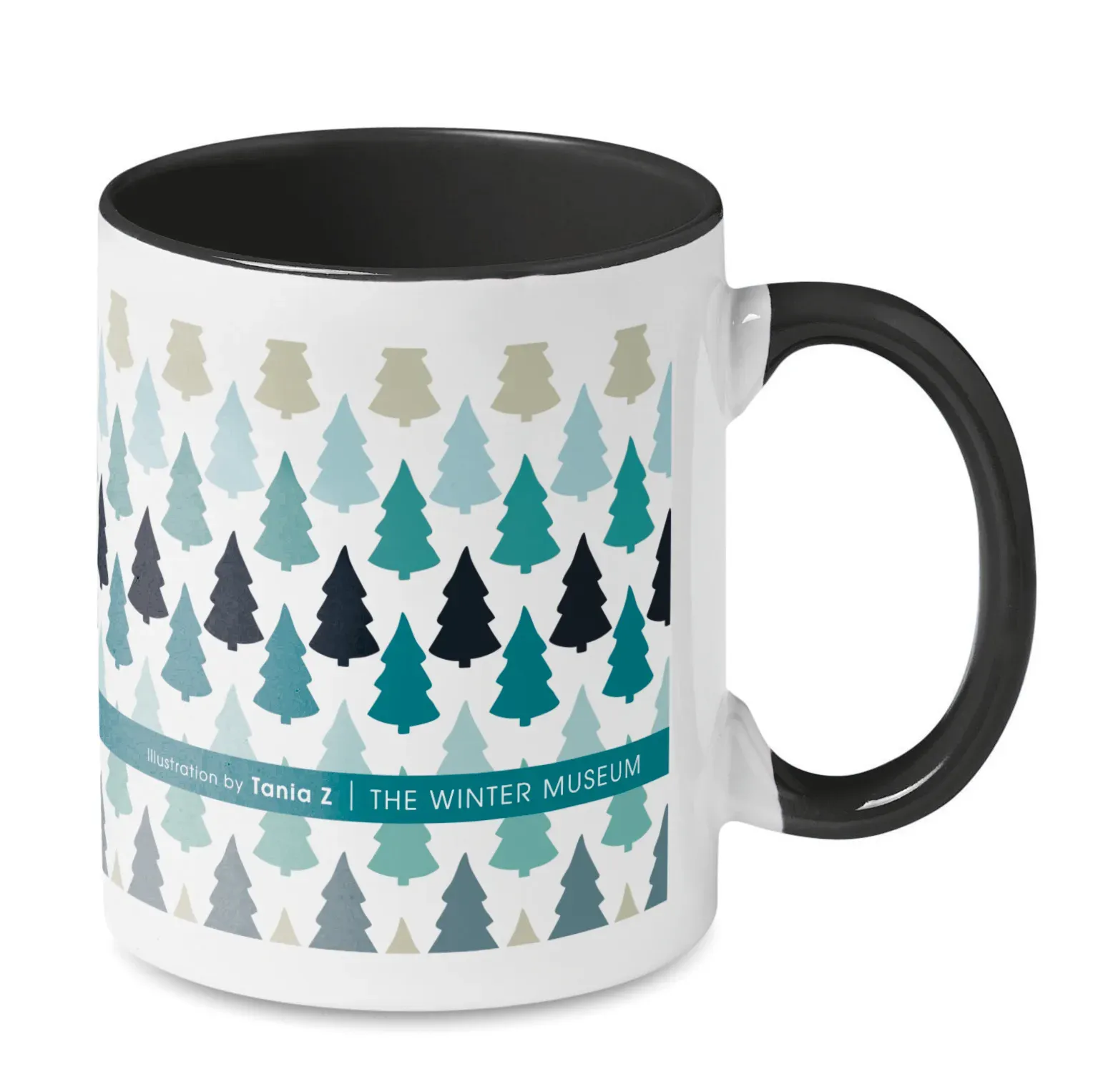 Sublimcoly – Ceramic Mug with Special Coating for Sublimation with Coloured Handle and Inside; Individual Packing in White — Black