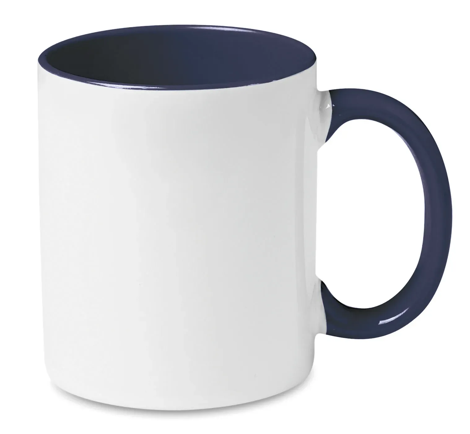 Sublimcoly – Ceramic Mug with Special Coating for Sublimation with Coloured Handle and Inside; Individual Packing in White — French Navy