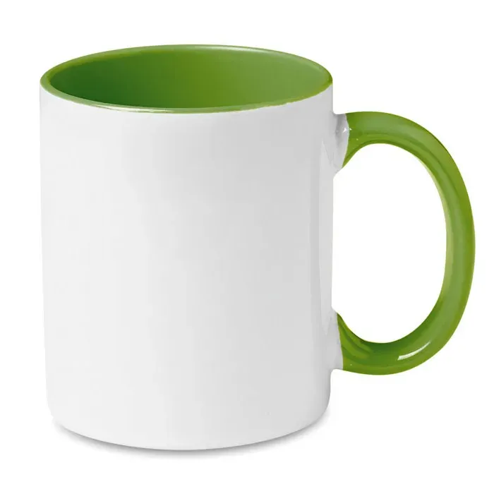 Sublimcoly – Ceramic Mug with Special Coating for Sublimation with Coloured Handle and Inside; Individual Packing in White — Green