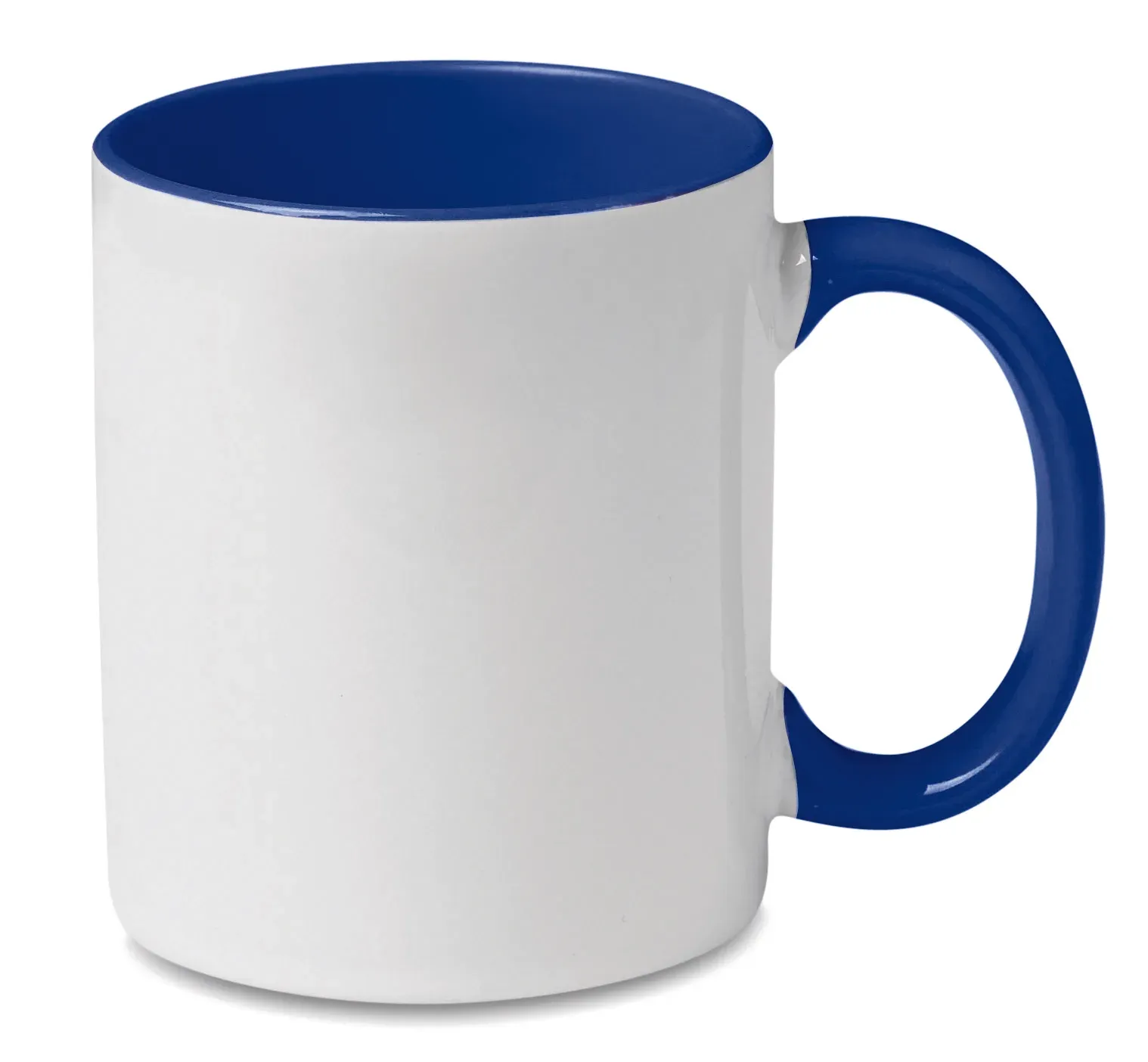 Sublimcoly – Ceramic Mug with Special Coating for Sublimation with Coloured Handle and Inside; Individual Packing in White — Royal Blue