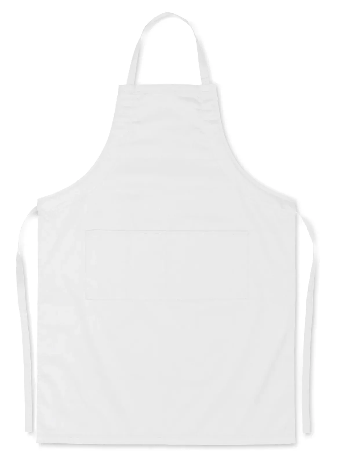 Fitted Kitab – Adjustable Kitchen Apron with 2 Front Pockets in Cotton/polyester Blend — White