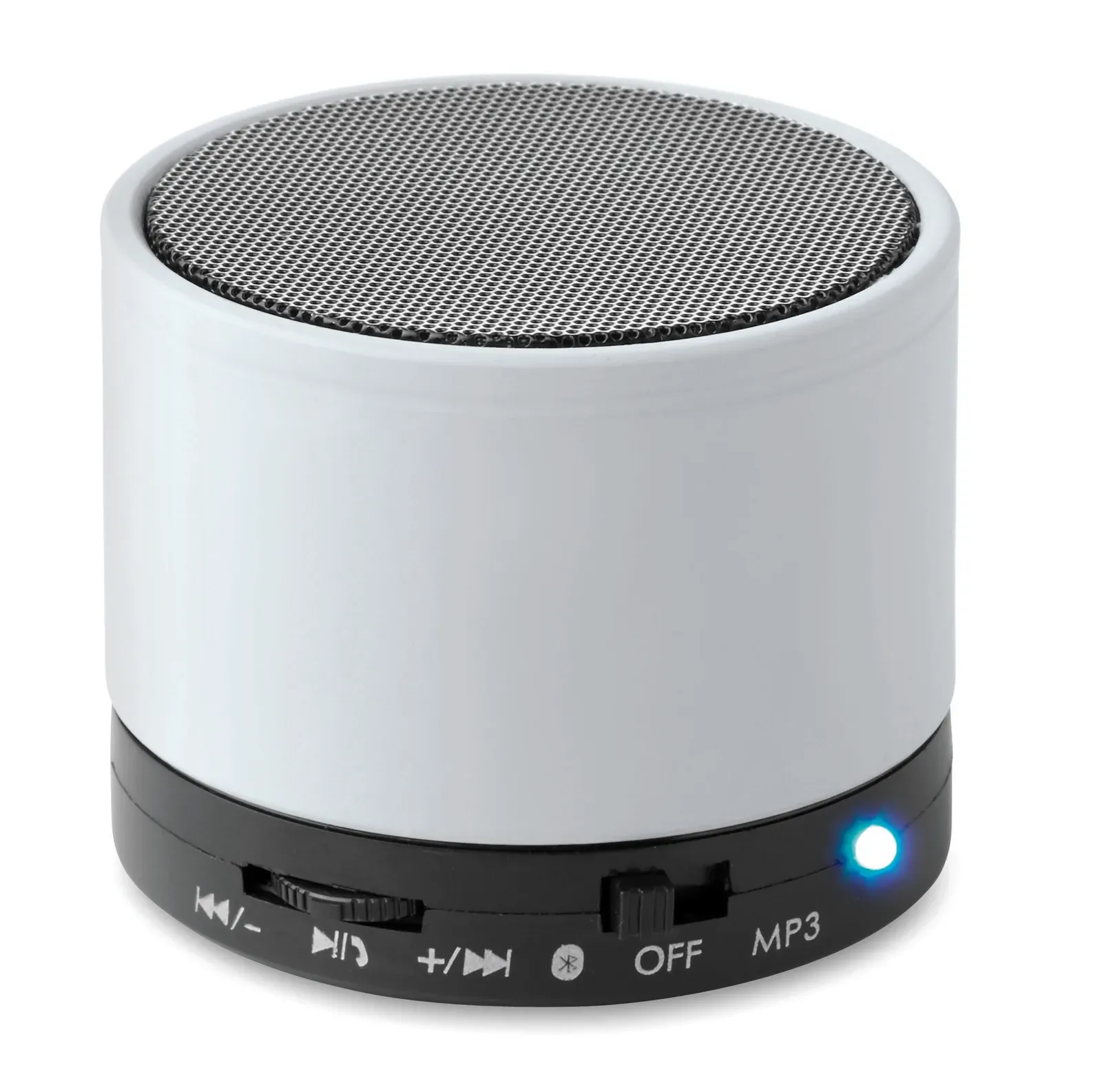 Round Bass 5.3 Wireless Speaker – Rubber Finish with Hands-Free Calling — White