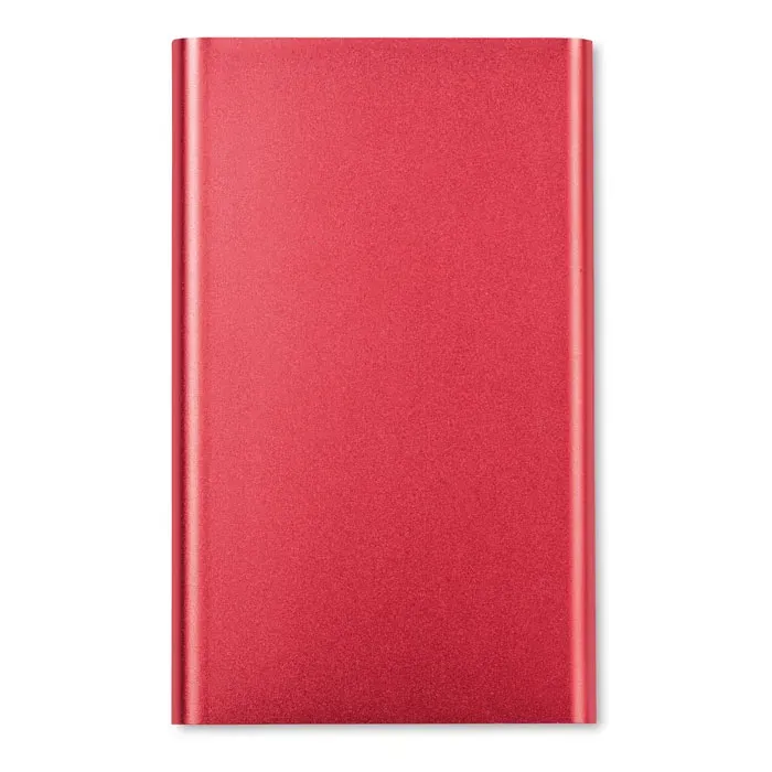 Powerflat 4000mAh Power Bank – Recycled Aluminium — Red
