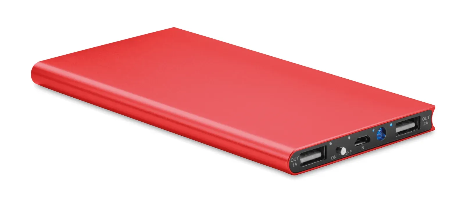 Powerflat8 8000mAh Power Bank – Recycled Aluminium — Red