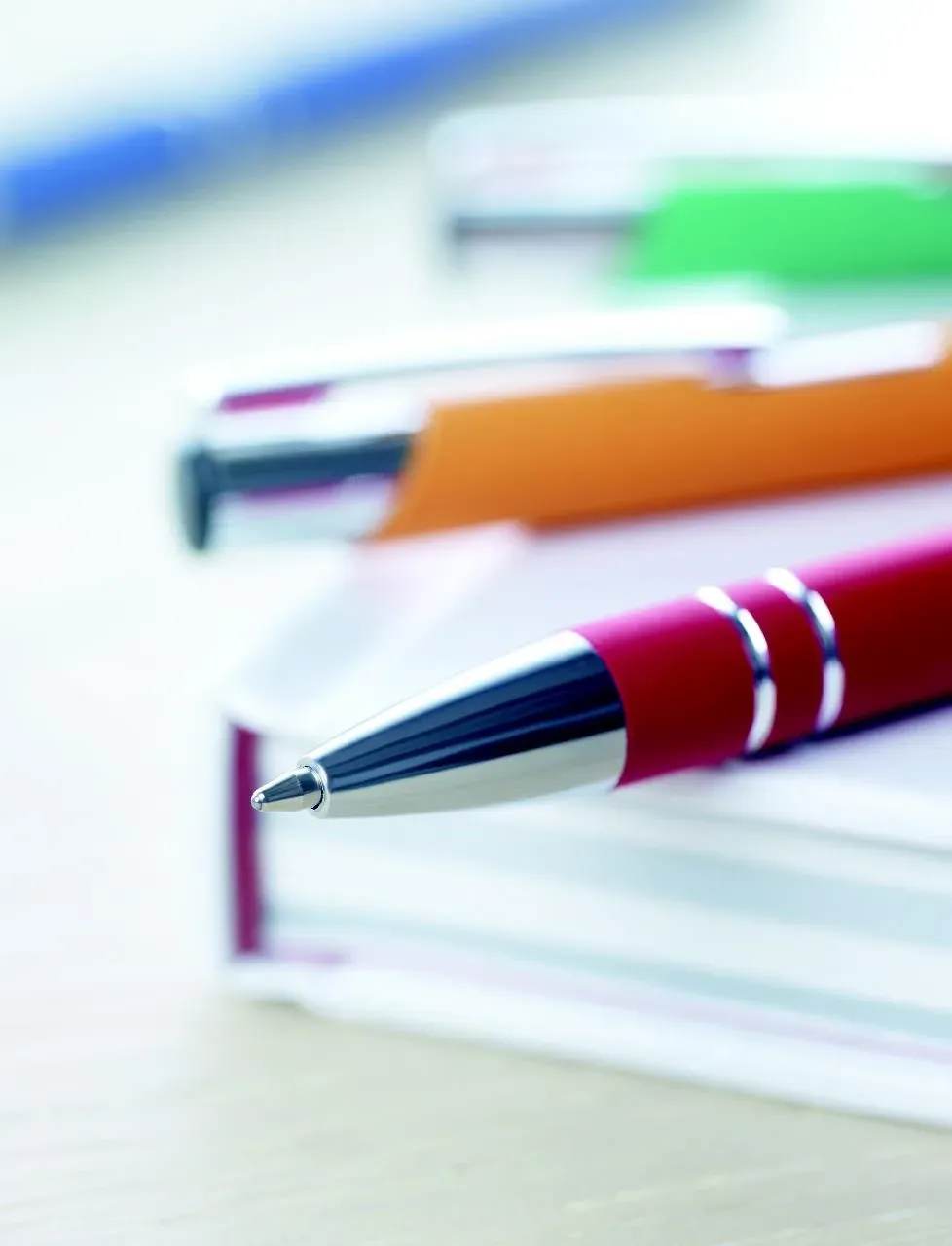 Aosta Push Button Pen – Rubberized Finish — Red
