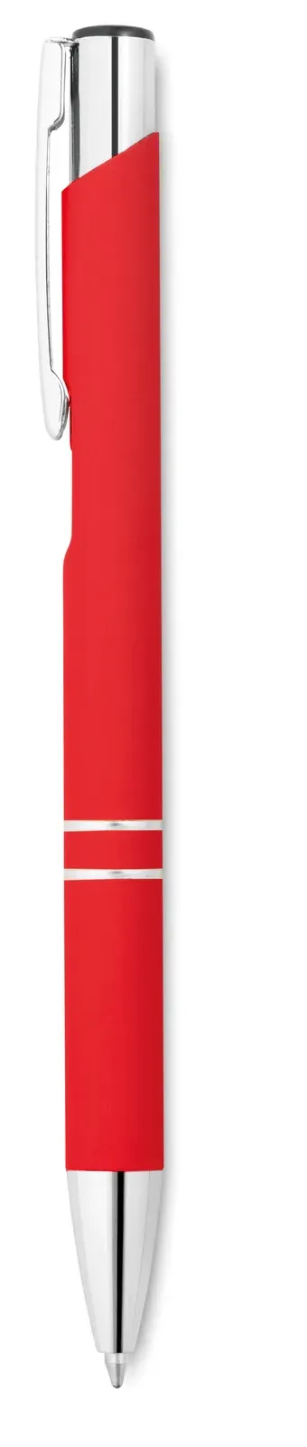 Aosta Push Button Pen – Rubberized Finish — Red