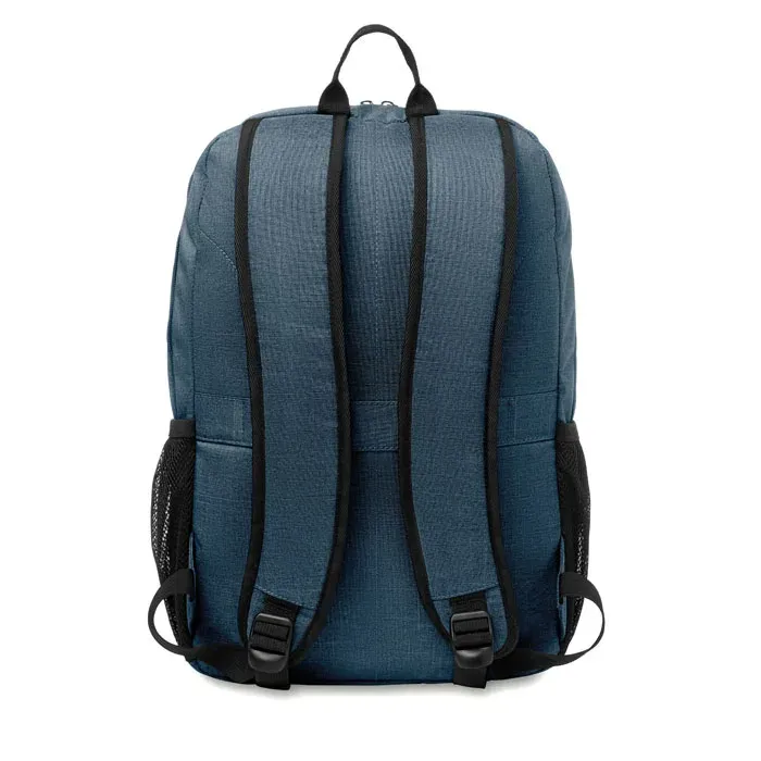 Polyester Backpack Stockholm Bag with Zippered Pocket 30X14X45 cm — Blue