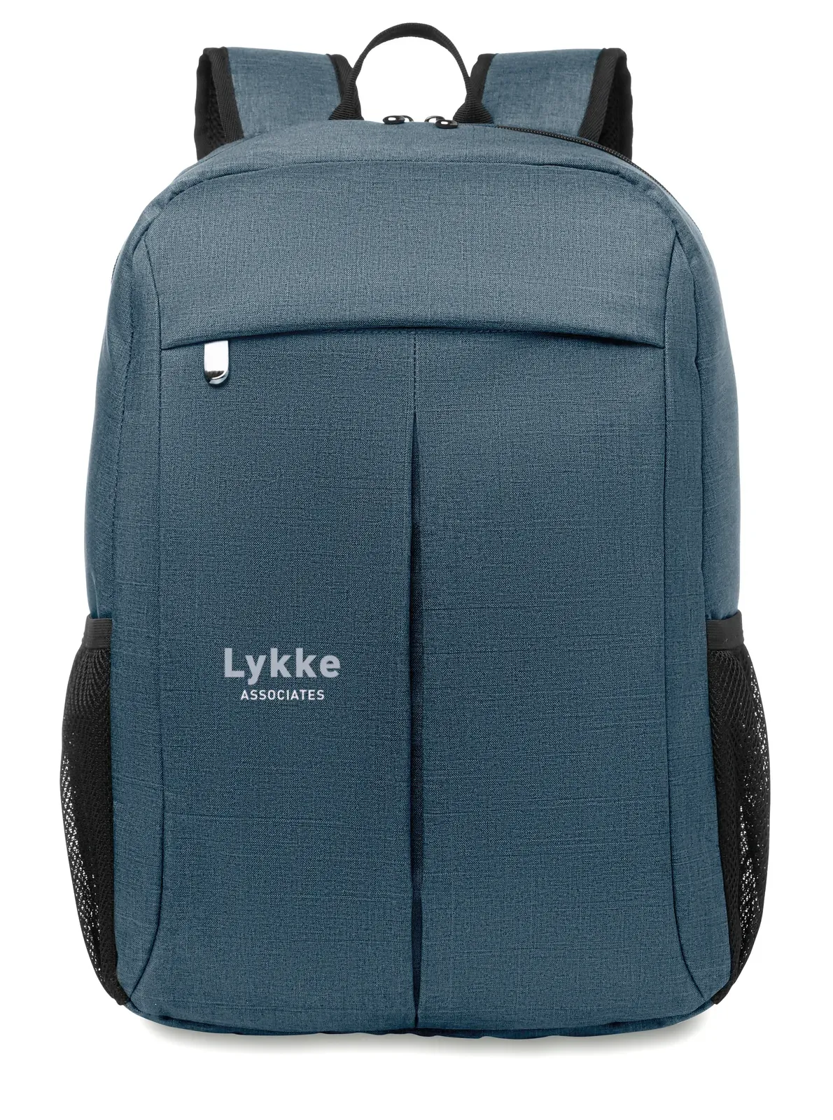 Polyester Backpack Stockholm Bag with Zippered Pocket 30X14X45 cm — Blue