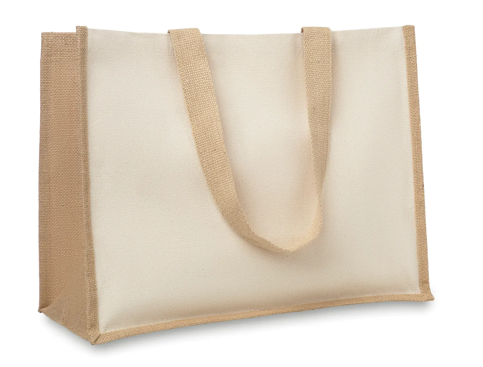 Cotton Shopping Bag Campo De Fiori with Short Handles 40X17X32,5 cm — Beige