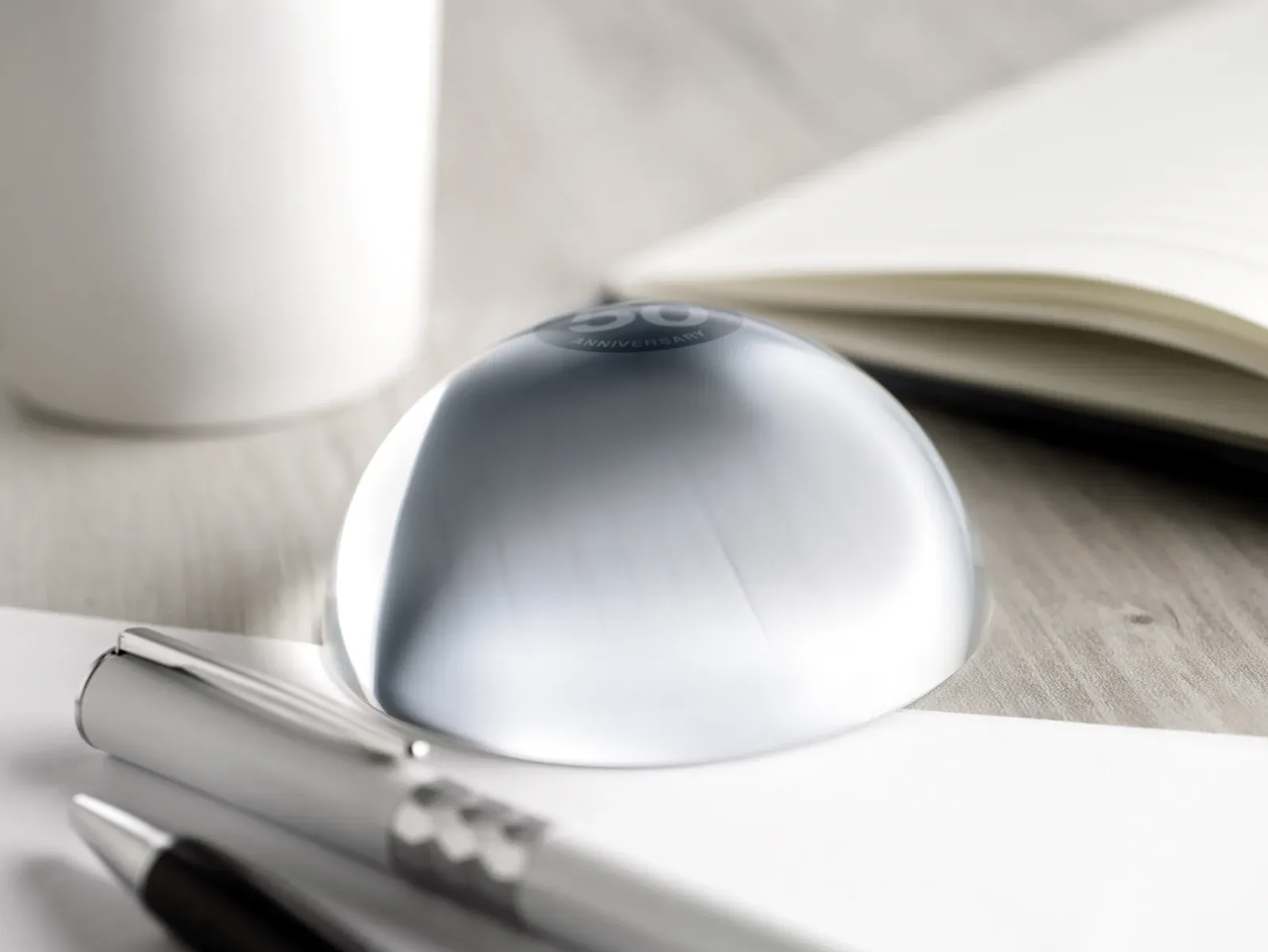 Ovale Glass Ball Paperweight & Magnifier – Gift Boxed — Transparent
