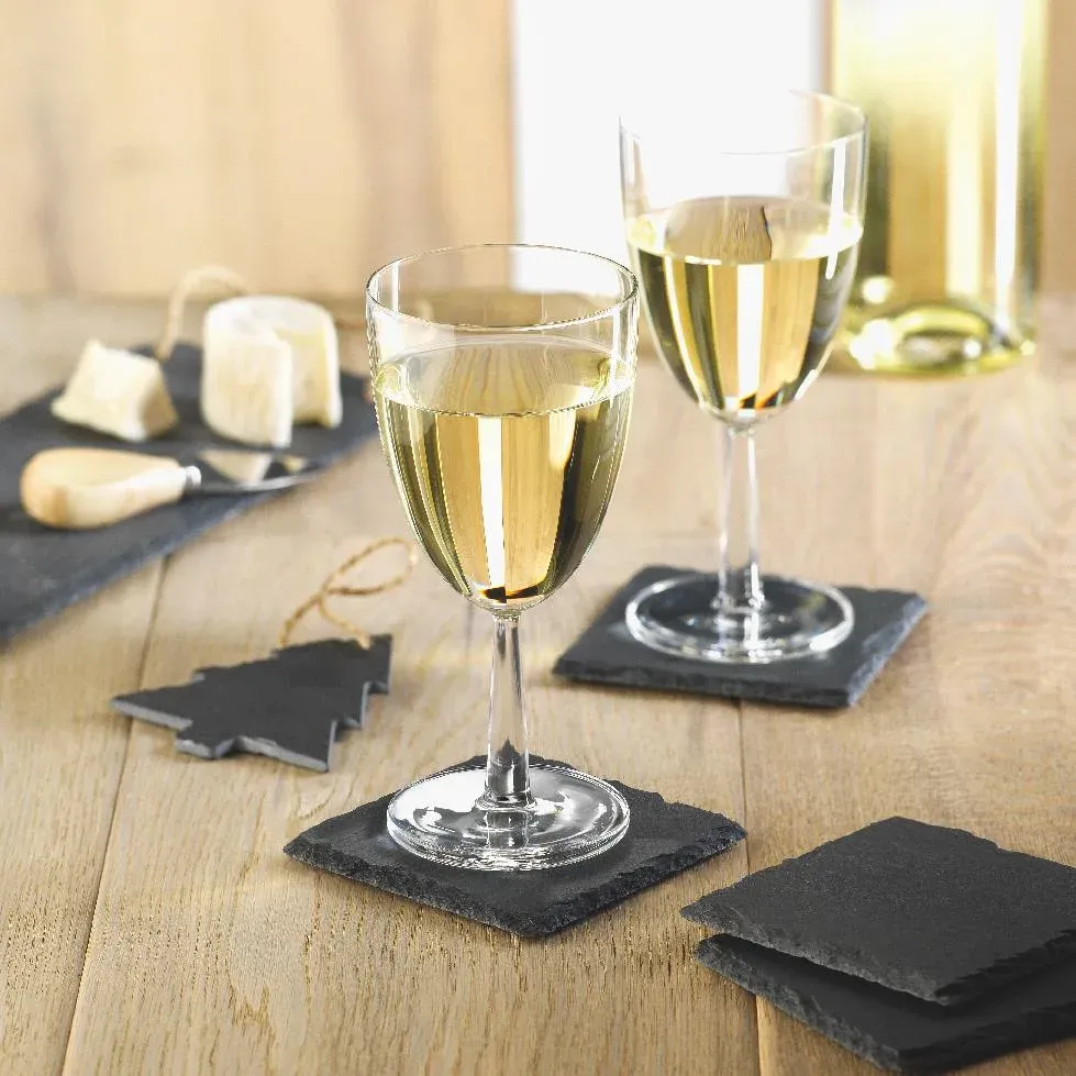 Slate4 – Set of 4 Coasters Made of Slate with Eva Bottom — Black