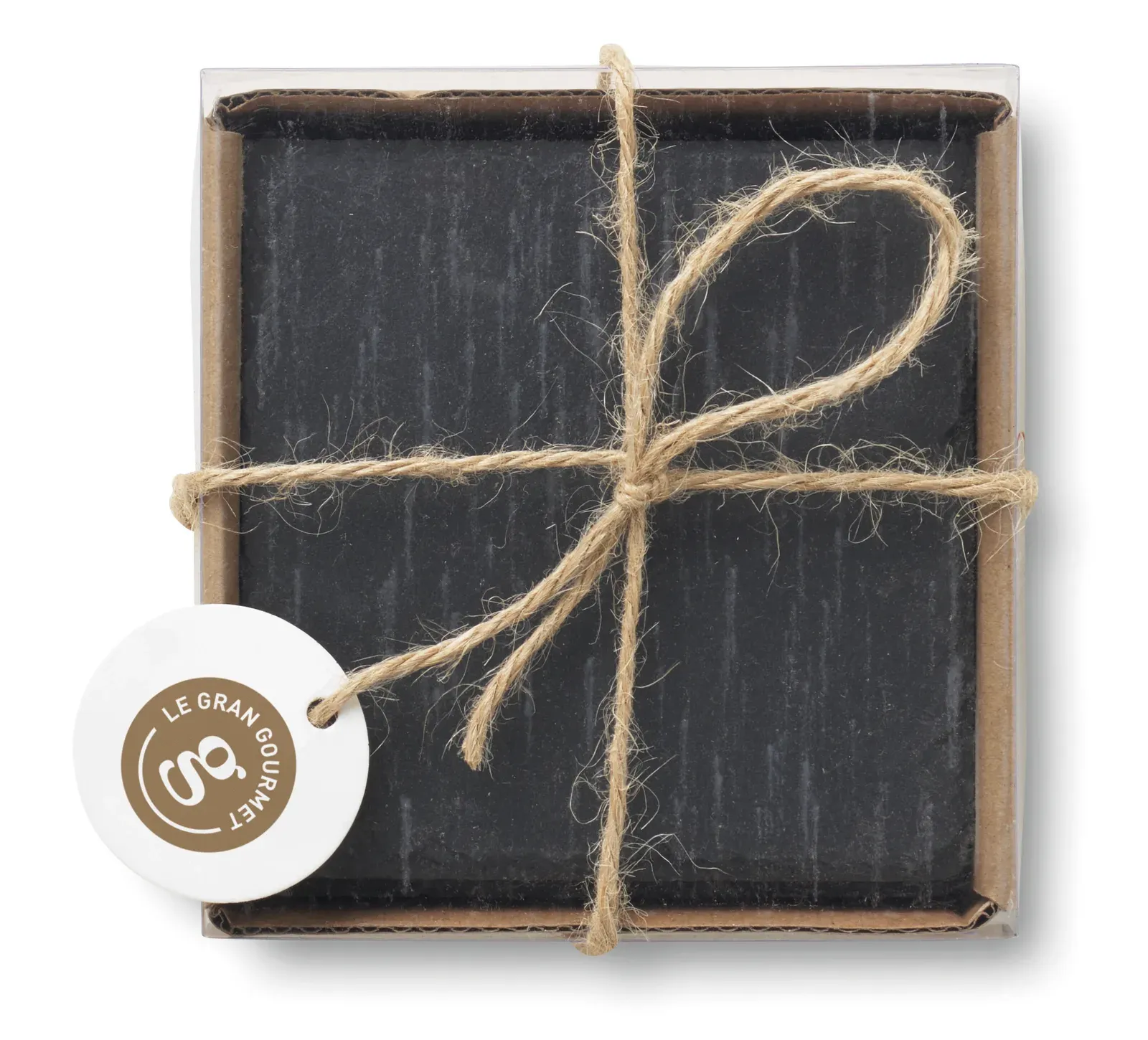 Slate4 – Set of 4 Coasters Made of Slate with Eva Bottom — Black