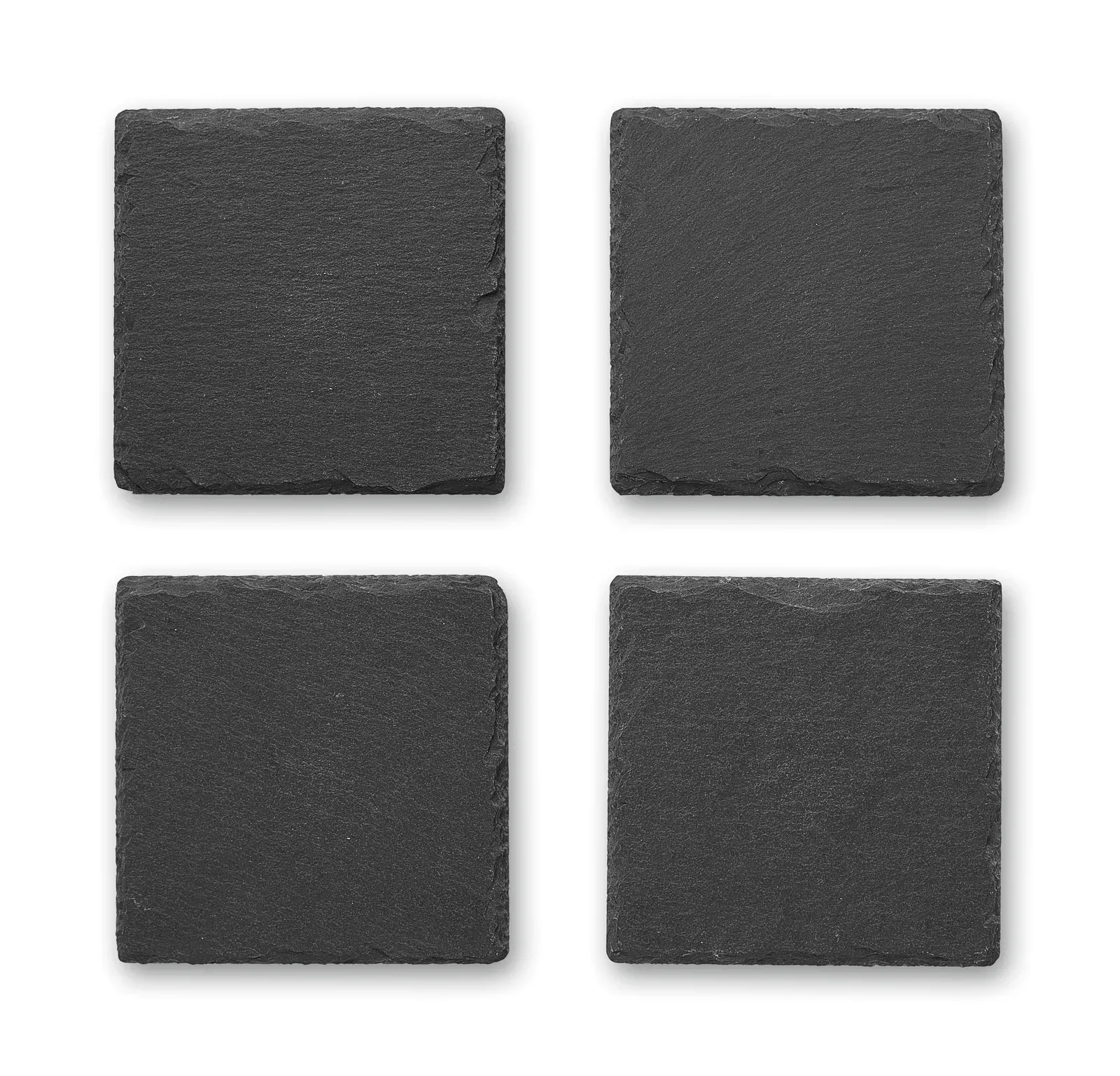 Slate4 – Set of 4 Coasters Made of Slate with Eva Bottom — Black