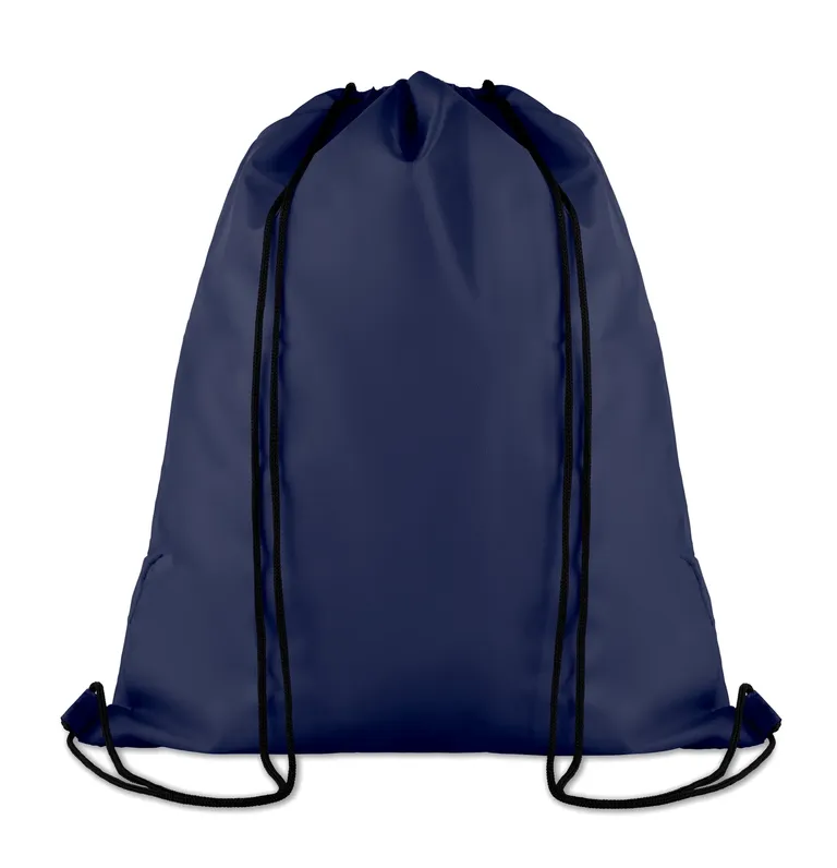 Polyester Drawstring Bag Pocket Shoop with Zippered Pocket 37X44 cm