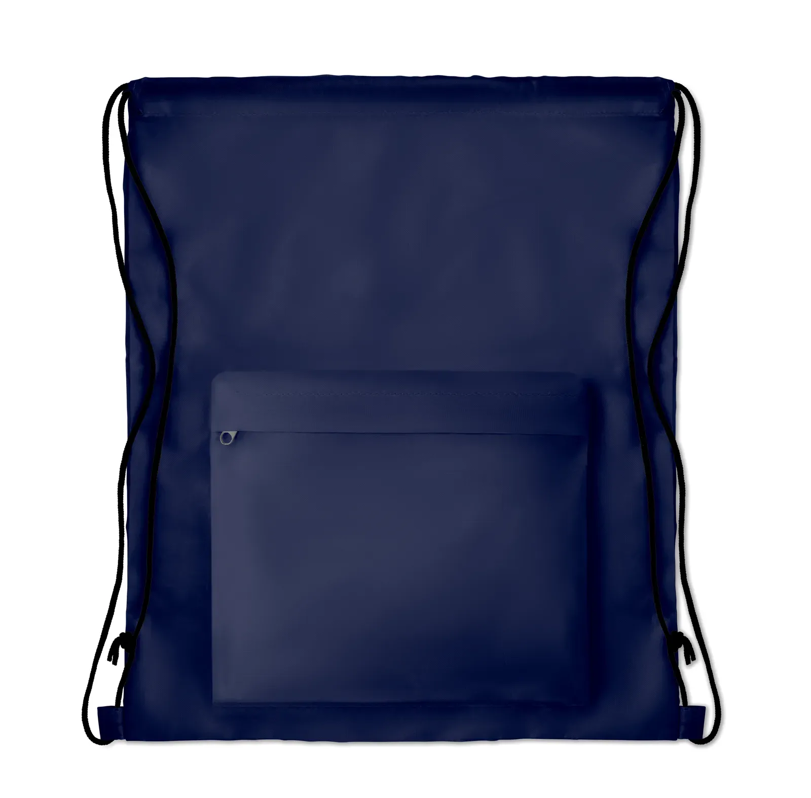 Polyester Drawstring Bag Pocket Shoop with Zippered Pocket 37X44 cm