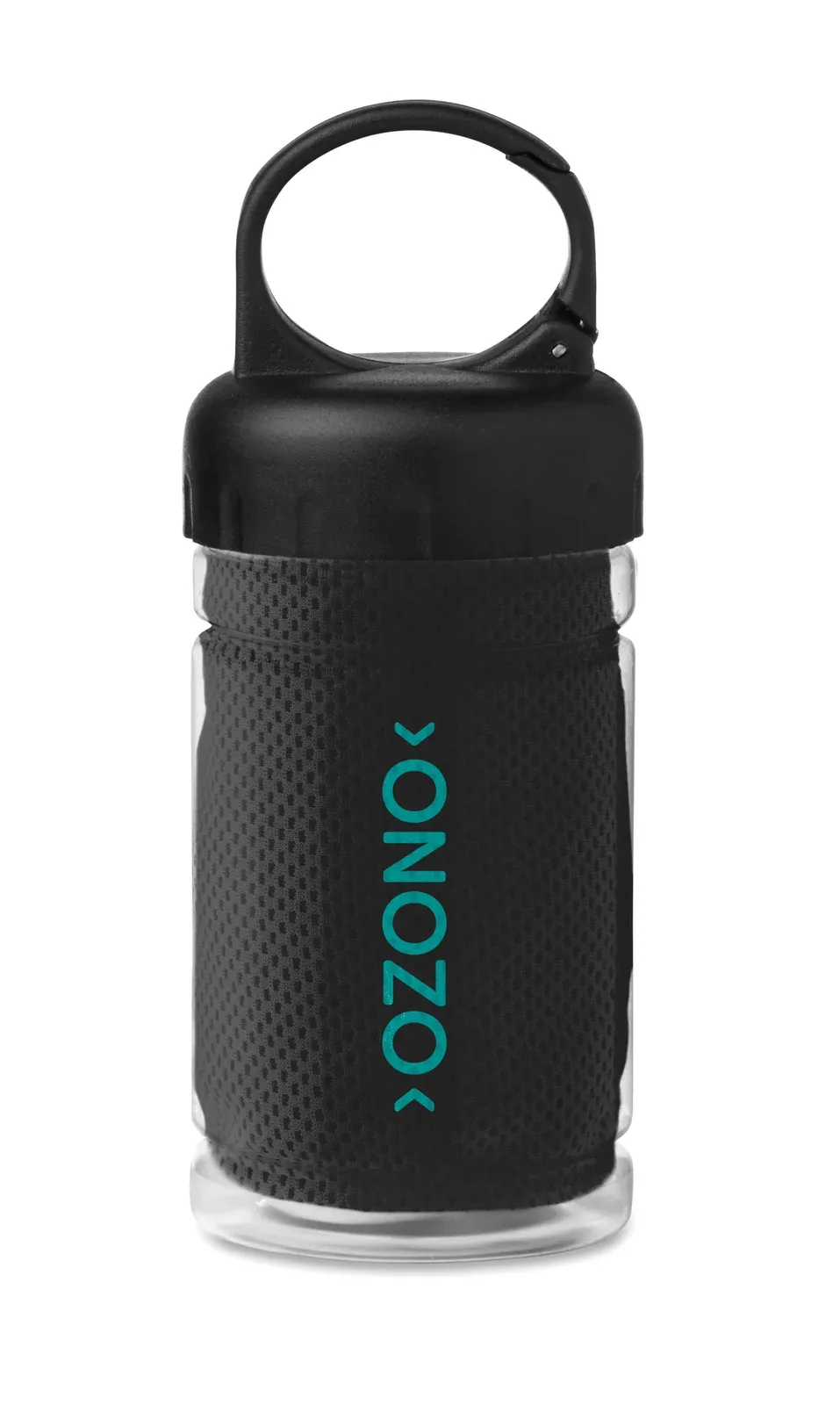 Fris Cooling Towel in Reusable PET Bottle, 30x80 cm — Black