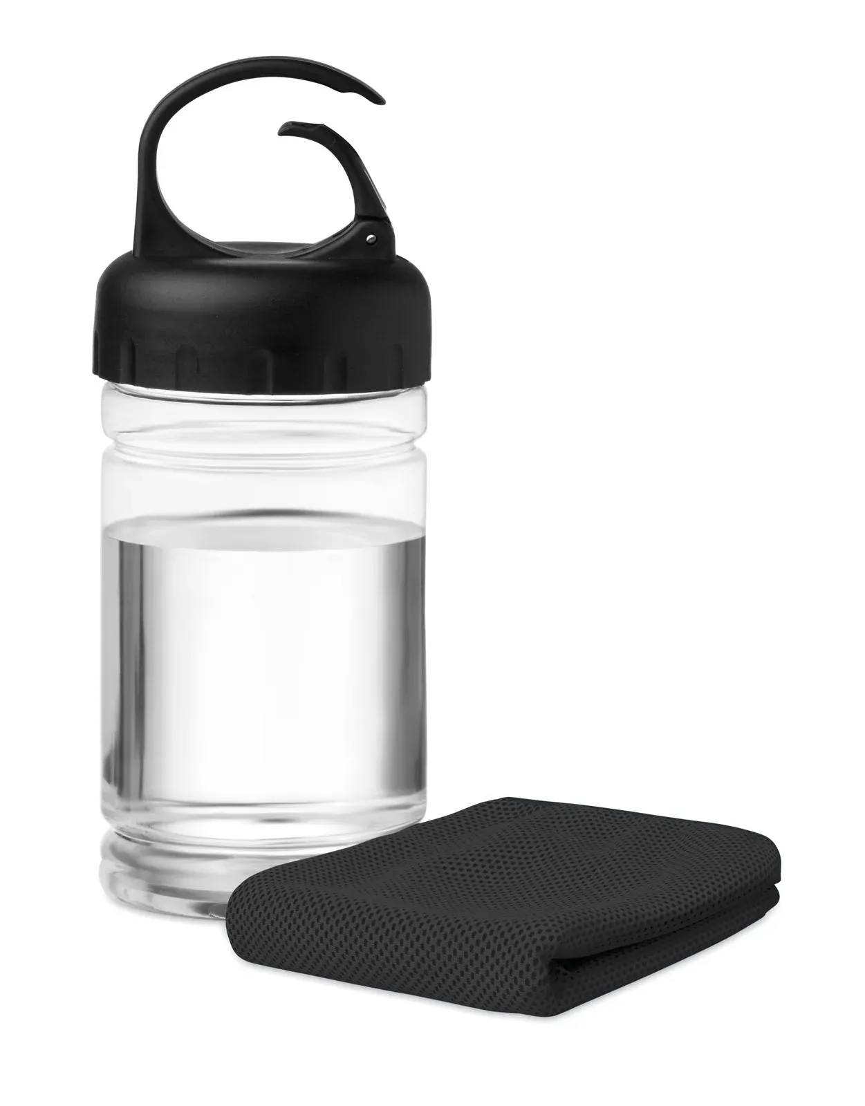 Fris Cooling Towel in Reusable PET Bottle, 30x80 cm — Black