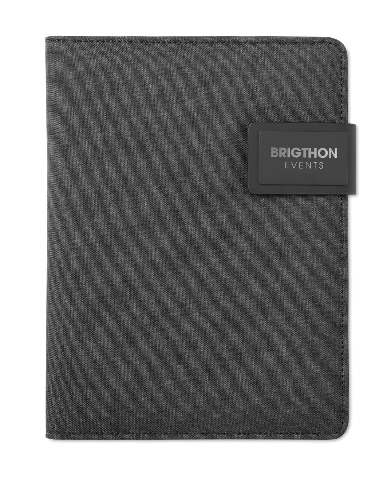 Powernoty A5 Conference Folder with 4000mAh Power Bank – Built-In USB-C & Notepad — Black