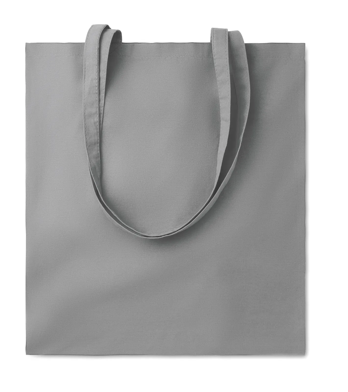 Cotton Shopping Bag Cottonel Colour + with Long Handles 38X42 cm — Grey