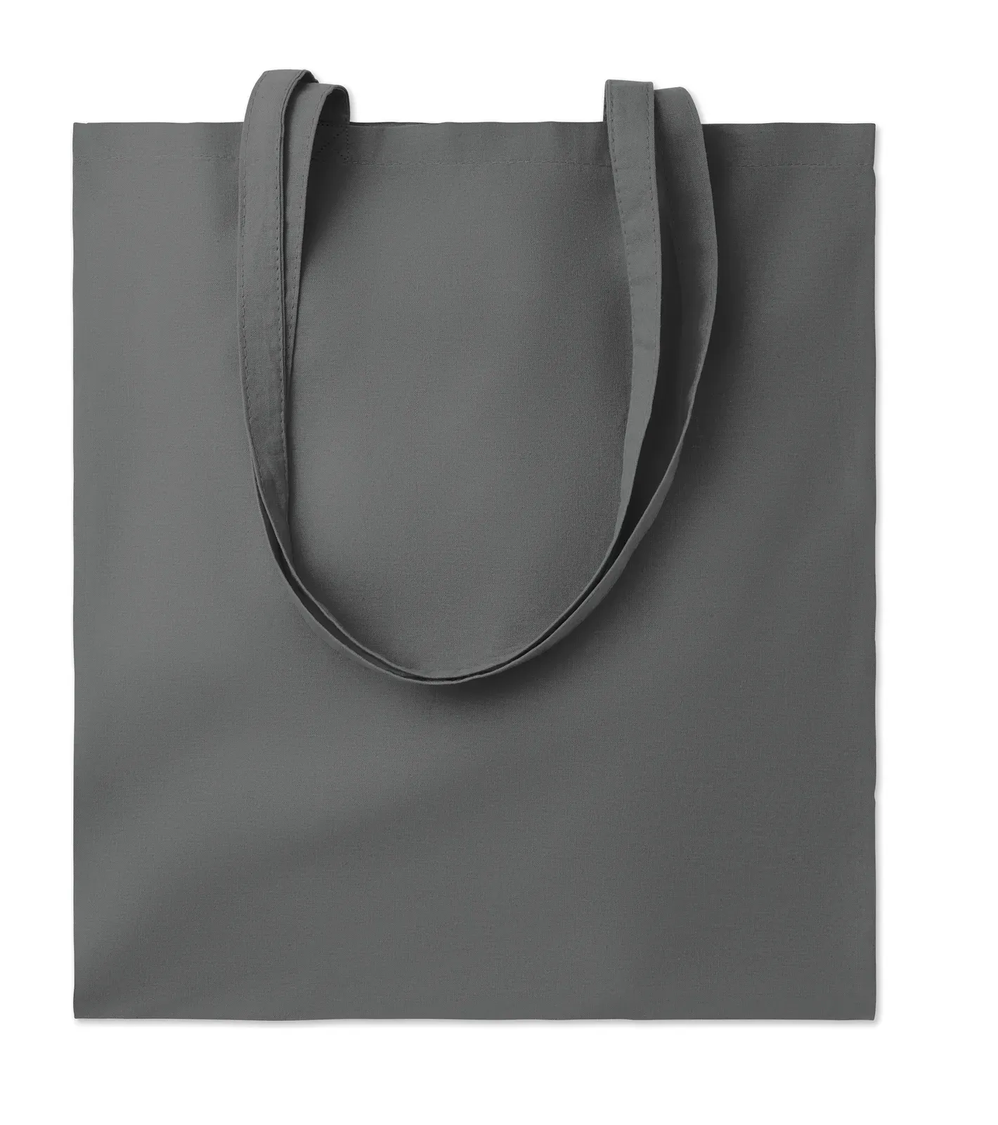 Cotton Shopping Bag Cottonel Colour + with Long Handles 38X42 cm — Stone Grey