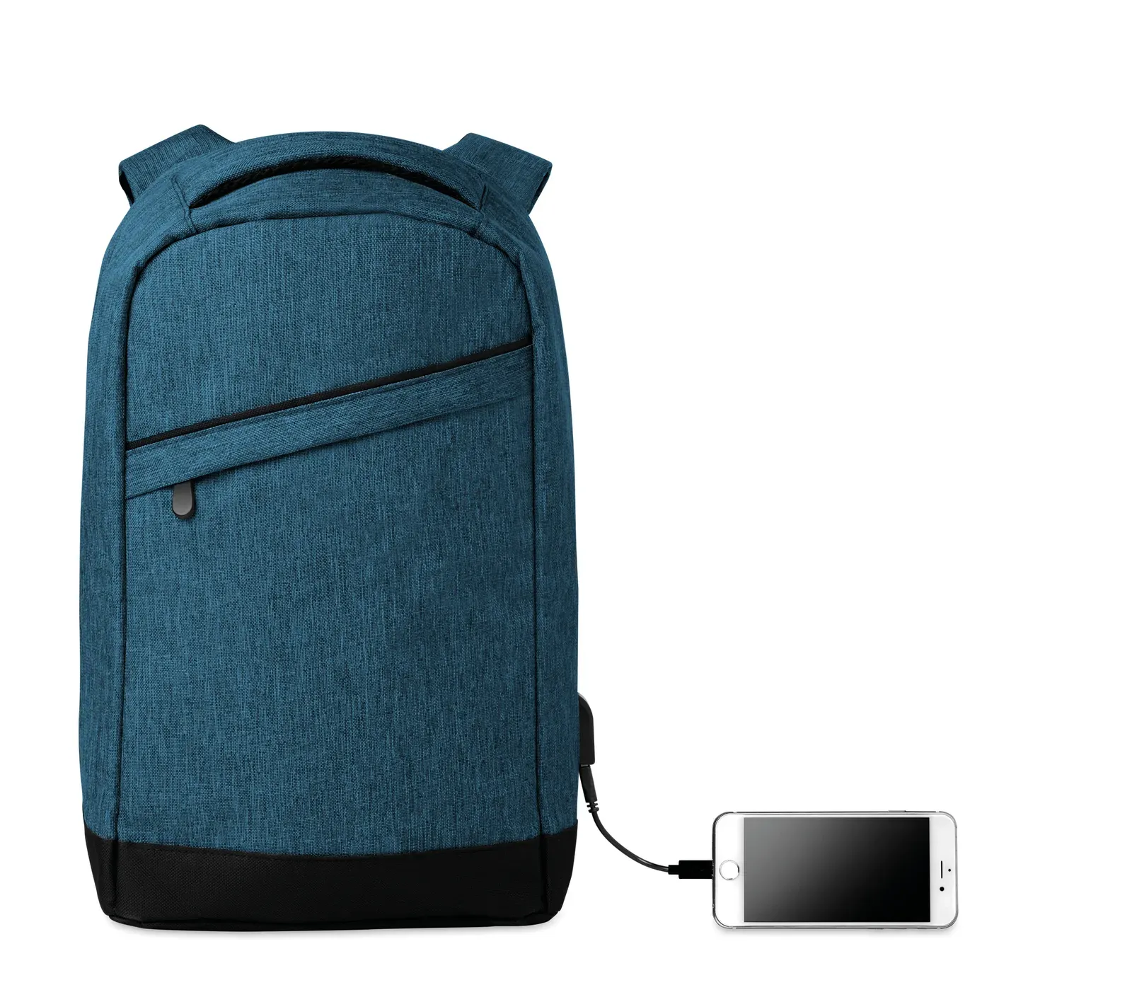 Polyester Backpack Berlin with Zippered Pocket 26X13X45 cm MO9294