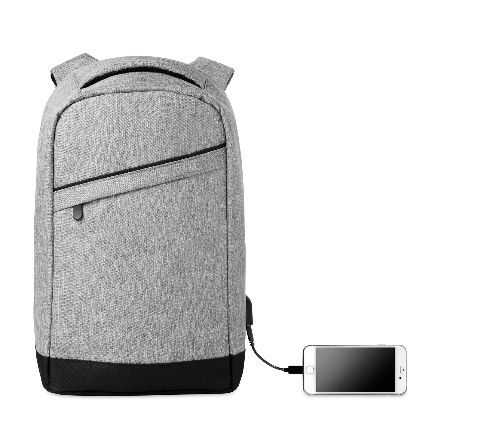 Polyester Backpack Berlin with Zippered Pocket 26X13X45 cm MO9294
