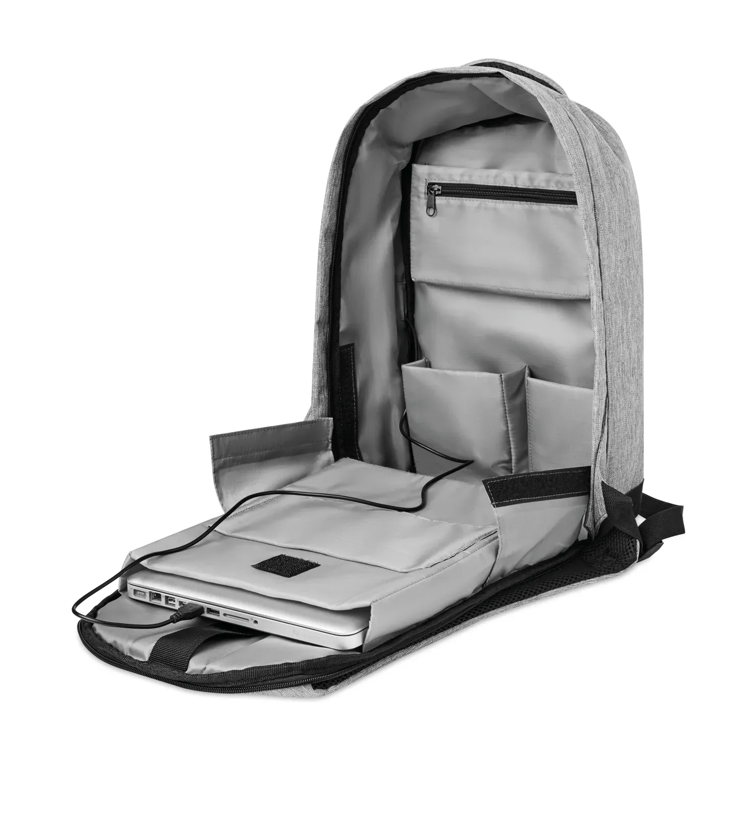 Polyester Backpack Berlin with Zippered Pocket 26X13X45 cm MO9294