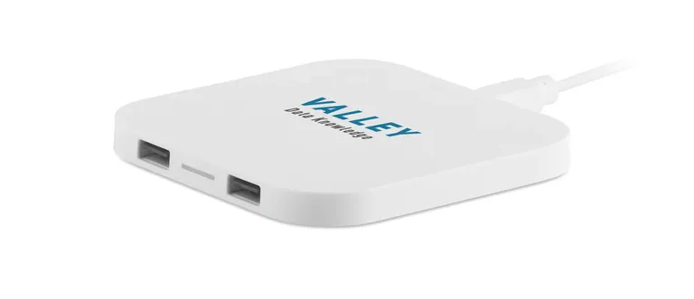 Unipad Bamboo Wireless Charging Pad – 2-Port USB Hub