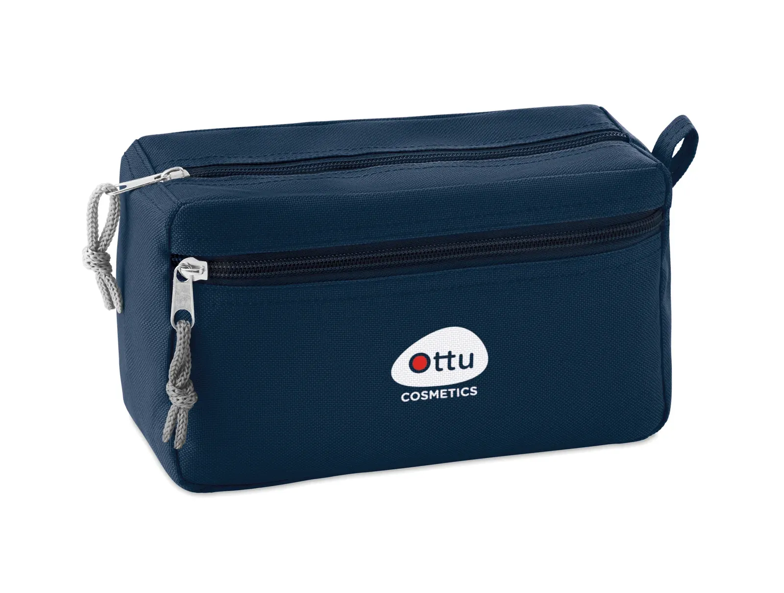 New & Smart Polyester Cosmetic Bag Double Zip — Blue
