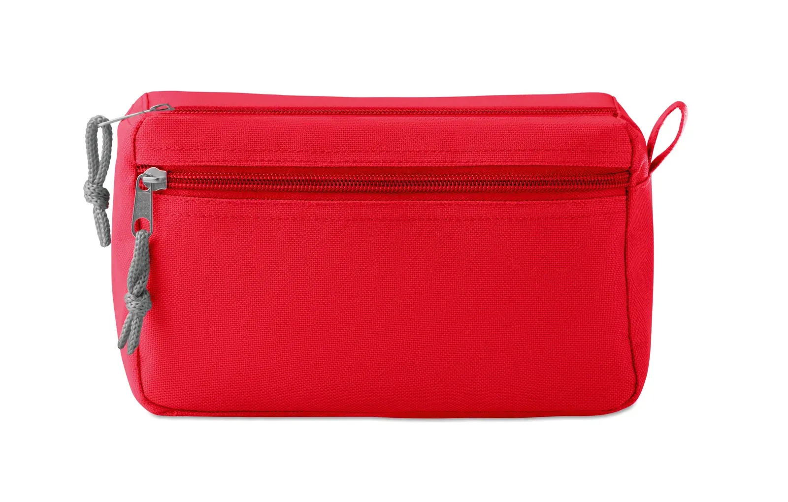 New & Smart Polyester Cosmetic Bag Double Zip — Red