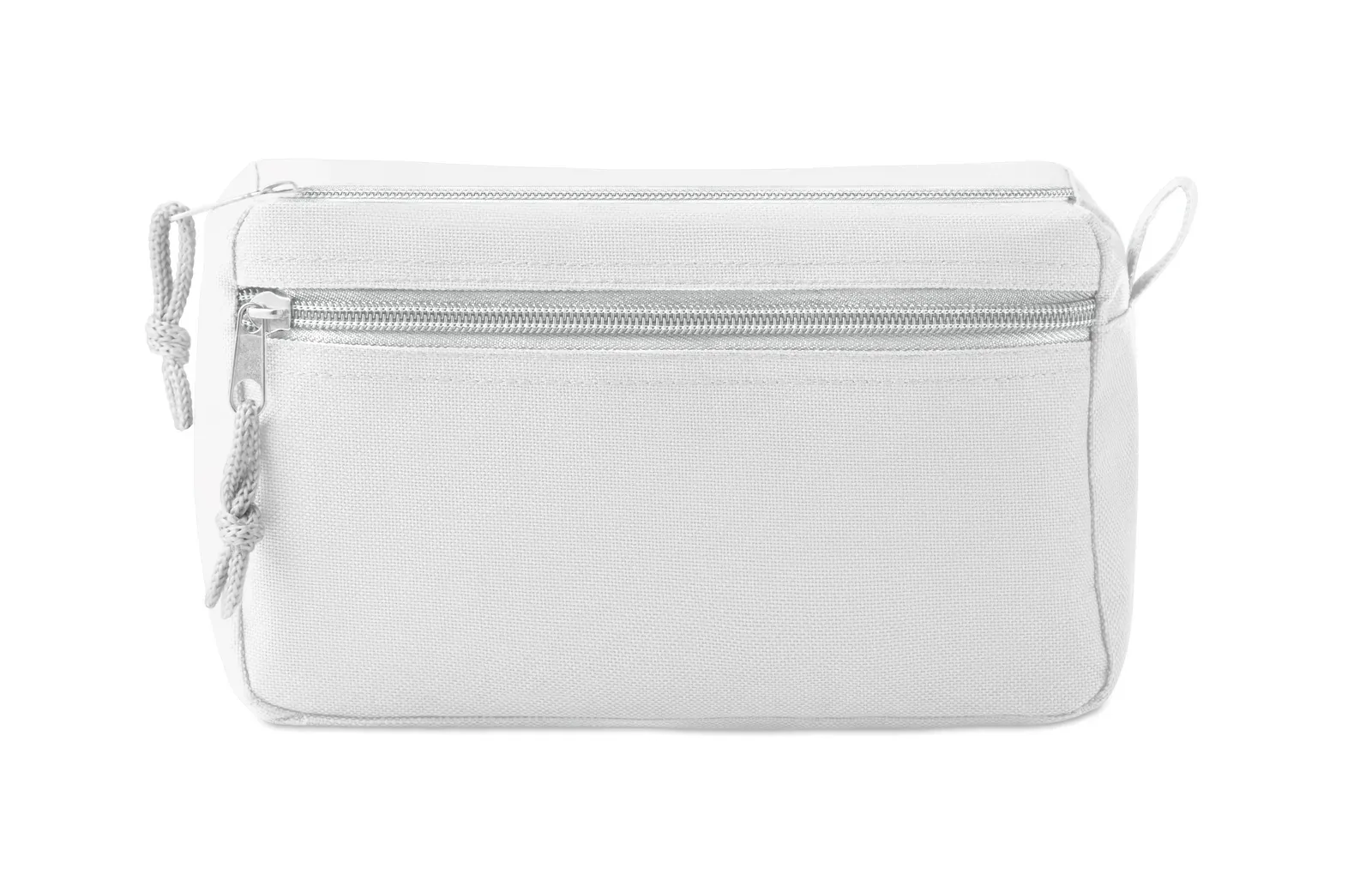 New & Smart Polyester Cosmetic Bag Double Zip — White