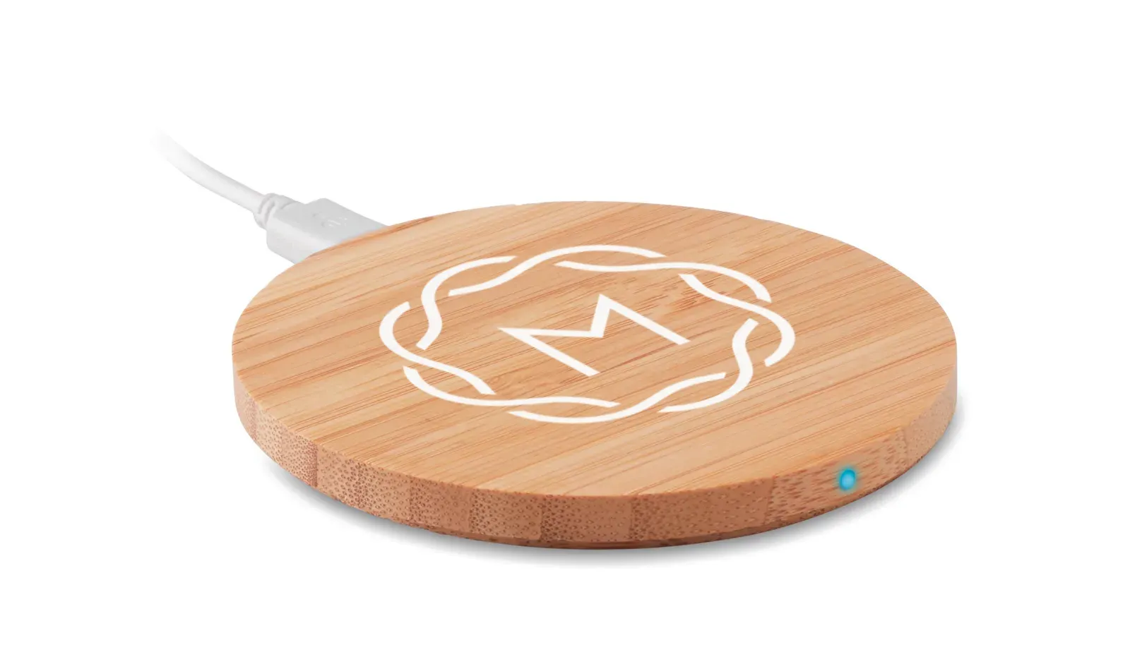 Rundo Bamboo Wireless Charger – 5W with Charging Indicator Light — Wood