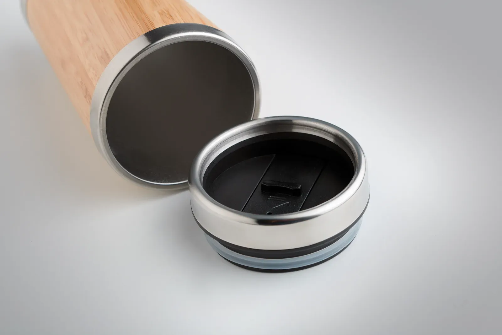 Rodeodrive+ – Double Wall Stainless Steel Flask with Bamboo Cover and PP Lid — Wood