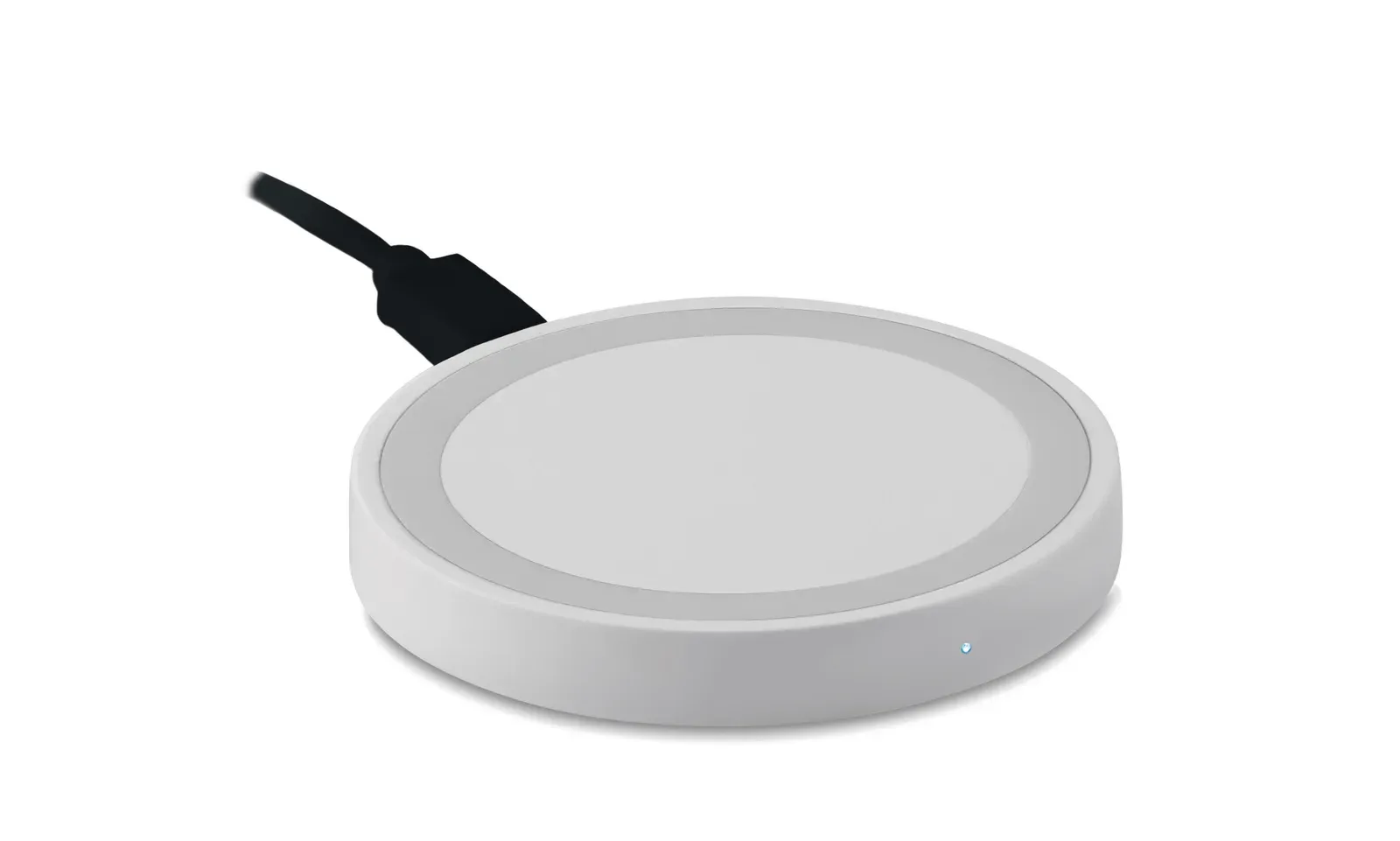 Plato Wireless Charger – Wheat Straw & ABS with Charging Light — White