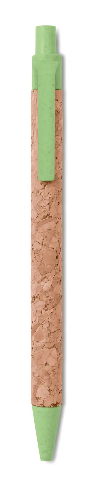Montado Cork & Wheat Straw Push Button Pen — Green