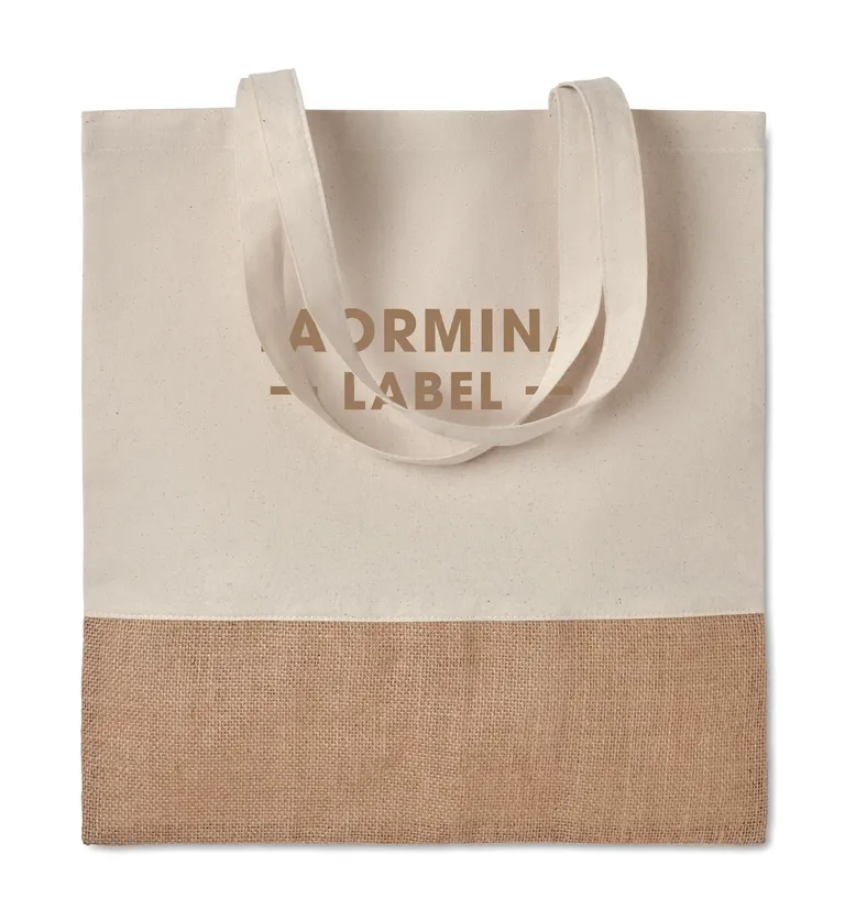 Jute Shopping Bag India Tote with Long Handles 38X40 cm MO9518