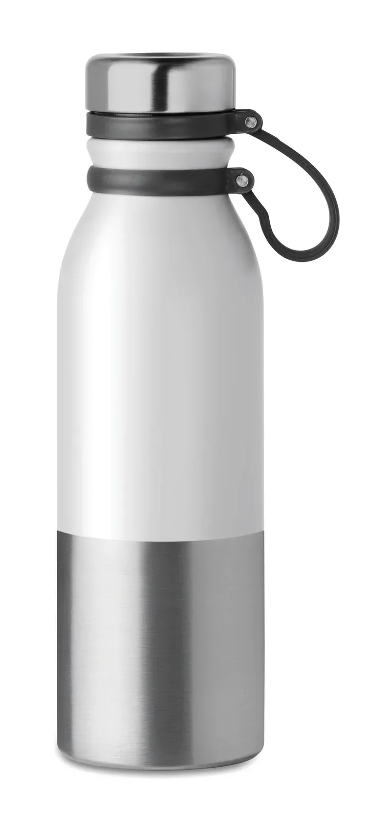 Iceland – Double Wall Stainless Steel Powder Coated Flask with Silicone Grip for Easy Carry — White