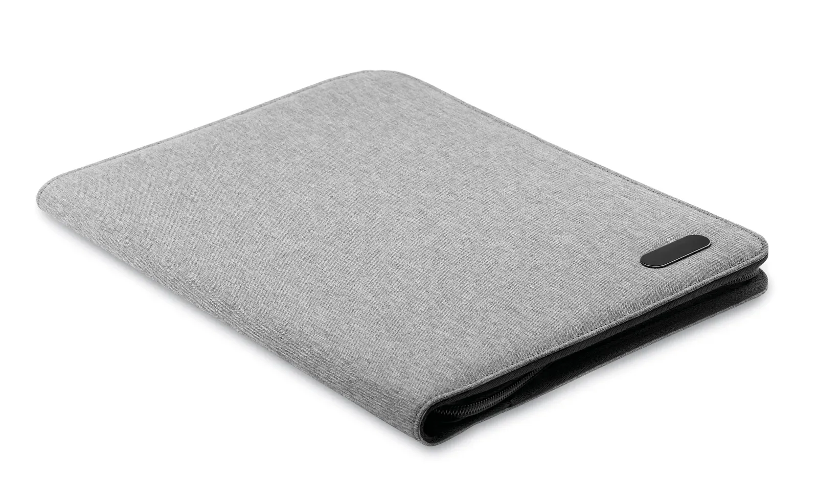 Notes Folder A4 Zipped Conference Folder – 3 Compartments & Pen Holder — Grey