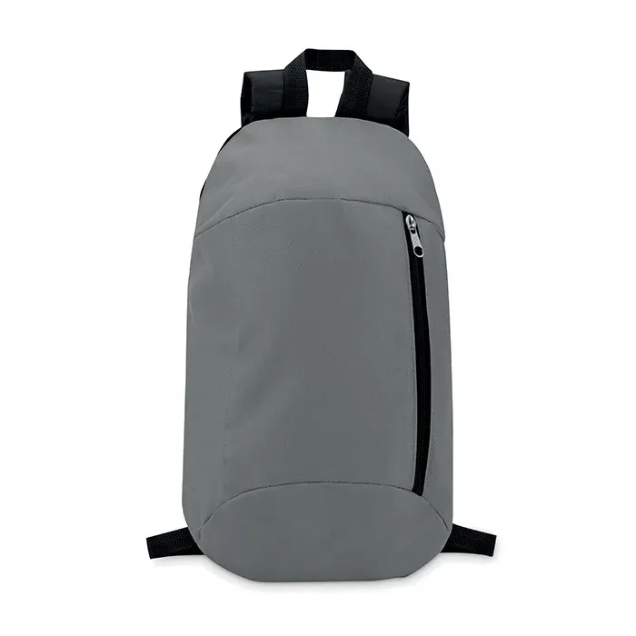 Polyester Backpack Tirana with Zippered Pocket 22X10X39 cm MO9577 — Stone Grey