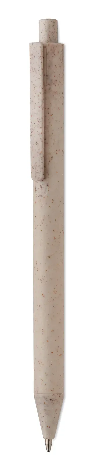 Pecas Wheat Straw & ABS Push Button Pen — Beige