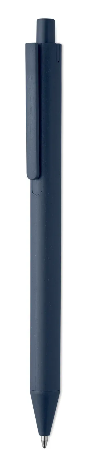 Pecas Wheat Straw & ABS Push Button Pen — French Navy