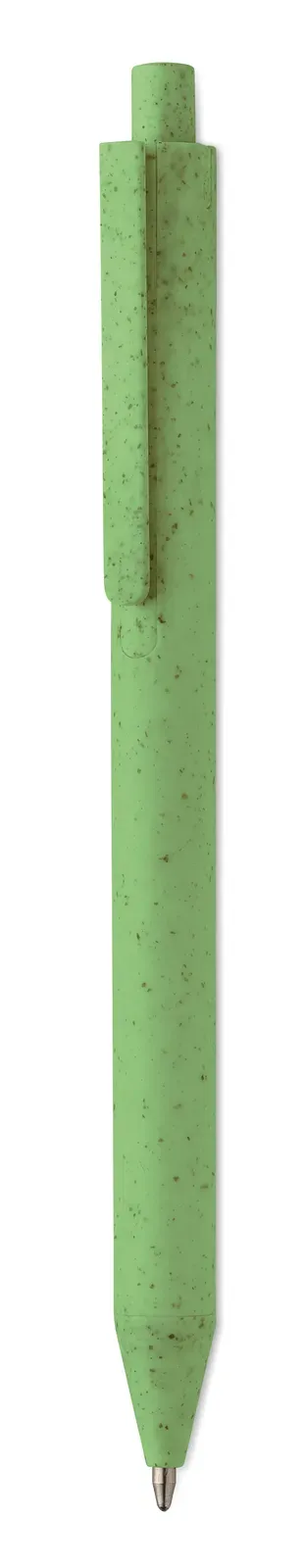 Pecas Wheat Straw & ABS Push Button Pen — Green