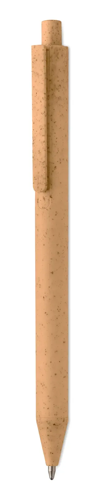 Pecas Wheat Straw & ABS Push Button Pen — Orange