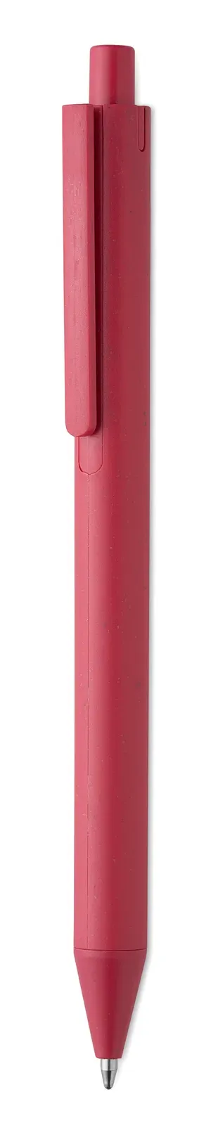 Pecas Wheat Straw & ABS Push Button Pen — Red
